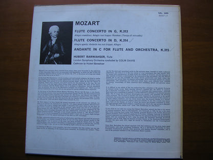 MOZART: FLUTE CONCERTOS  K313  &  K314 / ANDANTE K315      BARWAHSER / LONDON SYMPHONY / DAVIS      SAL 3499
