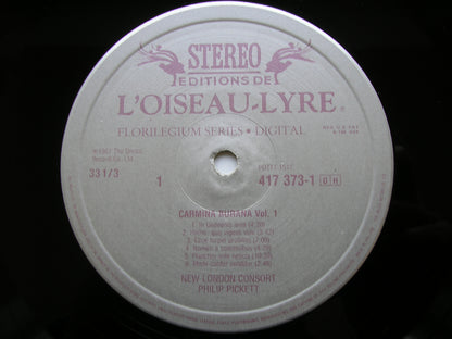 CARMINA BURANA: SONGS from the 13th Century Manuscript      PICKETT / NEW LONDON CONSORT      417 373