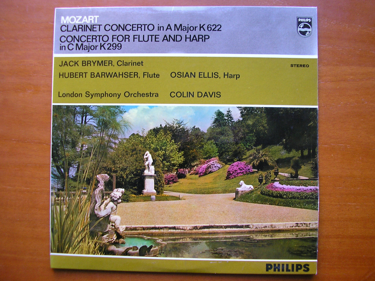 MOZART: CLARINET CONCERTO / FLUTE & HARP CONCERTO     BRYMER / BARWAHSER / ELLIS / LONDON SYMPHONY / DAVIS       SAL 3535