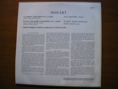 MOZART: CLARINET CONCERTO / FLUTE & HARP CONCERTO     BRYMER / BARWAHSER / ELLIS / LONDON SYMPHONY / DAVIS       SAL 3535