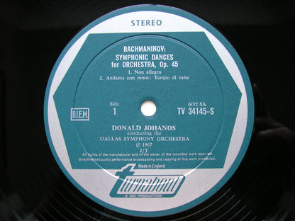RACHMANINOV: SYMPHONIC DANCES / VOCALISE     JOHANOS / DALLAS SYMPHONY    TV 34145S