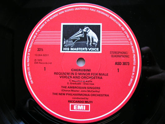 CHERUBINI: REQUIEM  (1836)    AMBROSIAN SINGERS / NEW PHILHARMONIA / MUTI     ASD 3073