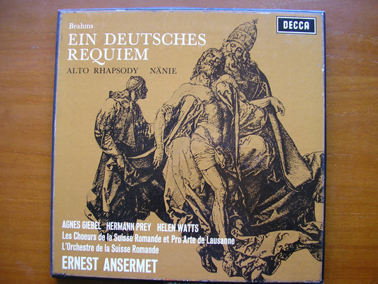 BRAHMS: EIN DEUTSCHES REQUIEM / ALTO RHAPSODY / NANIE      SOLOISTS / SUISSE ROMANDE / ANSERMET    2LP     SET 333 /4