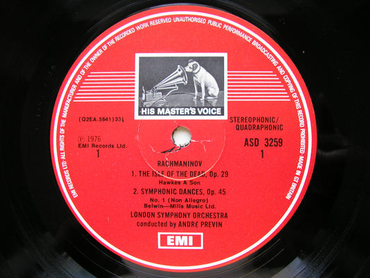 RACHMANINOV: SYMPHONIC DANCES / THE ISLE OF THE DEAD      PREVIN / LONDON SYMPHONY     ASD 3259