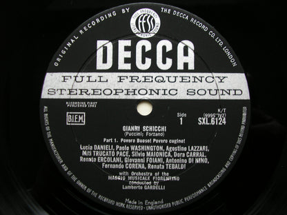 SXL 6124  PUCCINI: GIANNI SCHICCHI     CORENA / TEBALDI / MMF / GARDELLI      ED1
