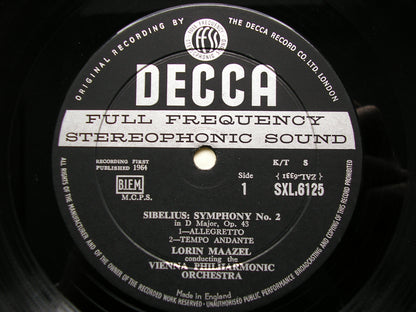 SXL 6125  SIBELIUS: SYMPHONY No. 2      MAAZEL / VIENNA PHILHARMONIC     ED1