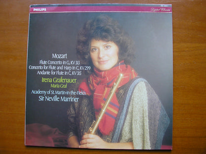 MOZART: FLUTE CONCERTO K313 / CONCERTO FOR FLUTE & HARP / ANDANTE K315       GRAFENAUER / ASMIF / MARRINER     422 339