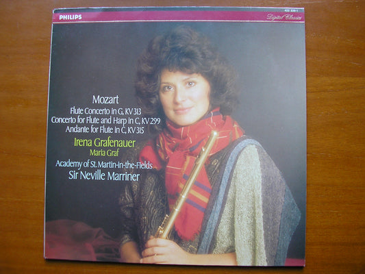 MOZART: FLUTE CONCERTO K313 / CONCERTO FOR FLUTE & HARP / ANDANTE K315       GRAFENAUER / ASMIF / MARRINER     422 339