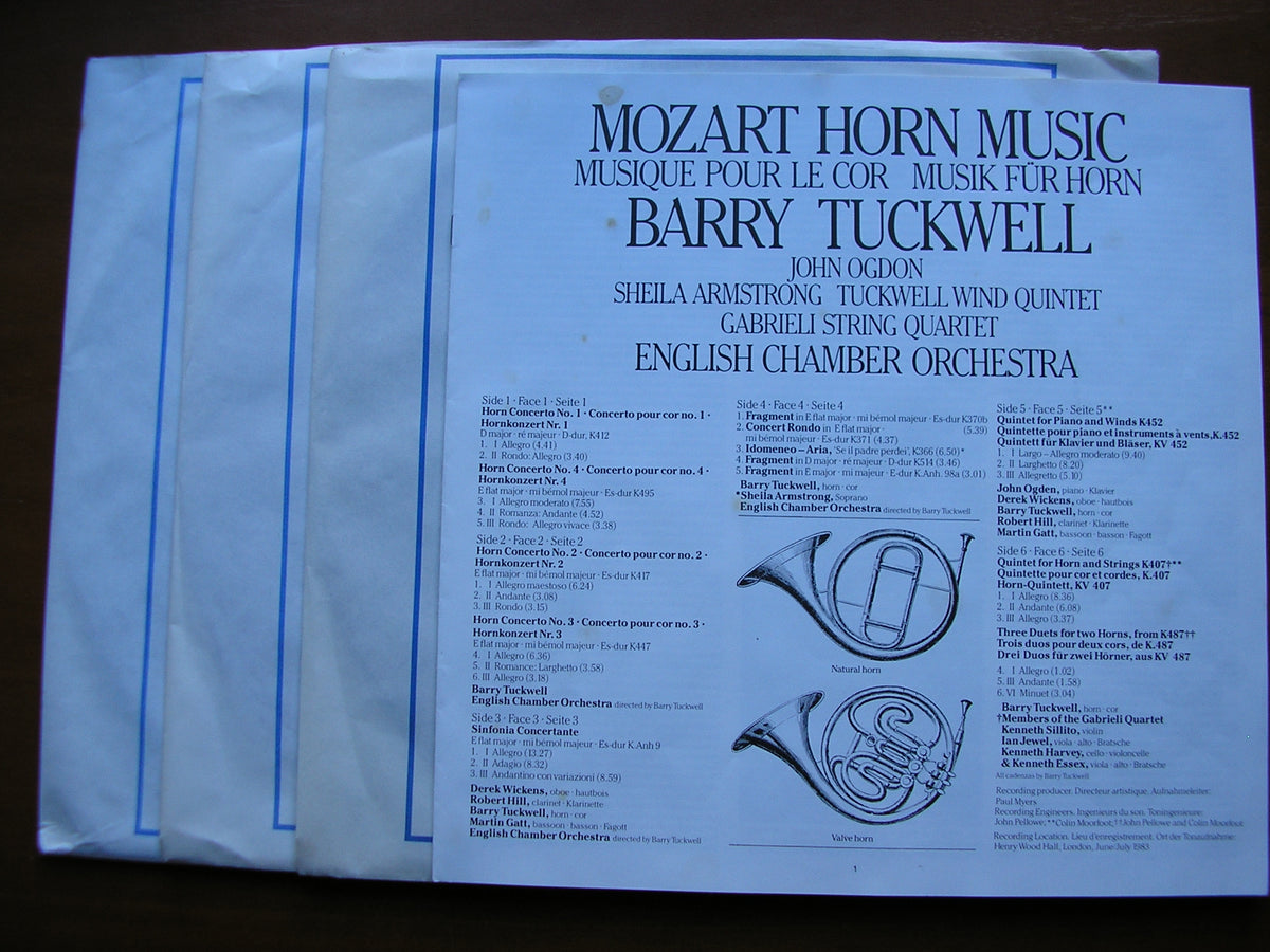 MOZART: MUSIC FOR HORN      TUCKWELL / OGDON / ARMSTRONG / ENGLISH CHAMBER ORCHESTRA    3LP   410 283