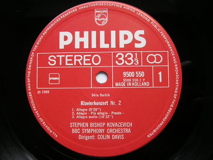 BARTOK: PIANO CONCERTO No. 2 / SONATA FOR 2 PIANOS & PERCUSSION      BISHOP / ARGERICH /BBC SYMPHONY    9500 550