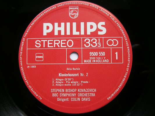 BARTOK: PIANO CONCERTO No. 2 / SONATA FOR 2 PIANOS & PERCUSSION      BISHOP / ARGERICH /BBC SYMPHONY    9500 550