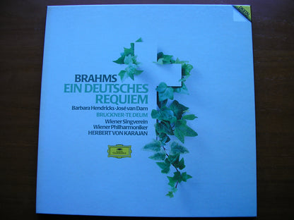 BRAHMS: EIN DEUTSCHES REQUIEM / BRUCKNER: TE DEUM     SOLOISTS / VIENNA PHILHARMONIC / KARAJAN    2LP    410 521