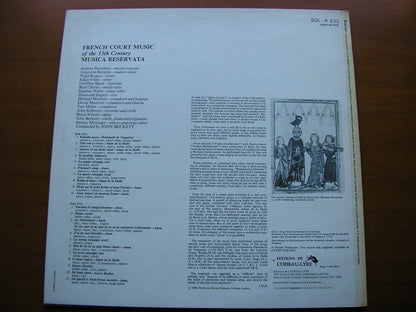 FRENCH COURT MUSIC OF THE 13th CENTURY: RAIMBAULT DE VAQUEIRAS / ADAM DE LA HALLE / GACES BRULLES       MUSICA RESERVATA / BECKETT     SOL-R 332