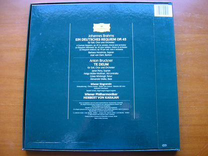 BRAHMS: EIN DEUTSCHES REQUIEM / BRUCKNER: TE DEUM     SOLOISTS / VIENNA PHILHARMONIC / KARAJAN    2LP    410 521
