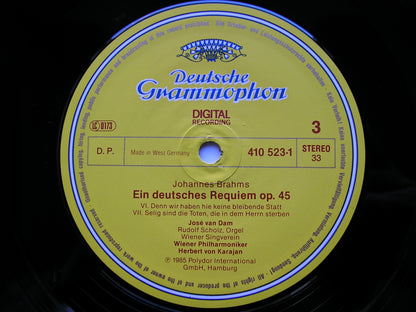 BRAHMS: EIN DEUTSCHES REQUIEM / BRUCKNER: TE DEUM     SOLOISTS / VIENNA PHILHARMONIC / KARAJAN    2LP    410 521