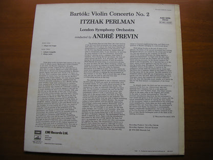 BARTOK: VIOLIN CONCERTO No. 2      PERLMAN / LONDON SYMPHONY / PREVIN     ASD 3014