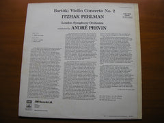 BARTOK: VIOLIN CONCERTO No. 2      PERLMAN / LONDON SYMPHONY / PREVIN     ASD 3014