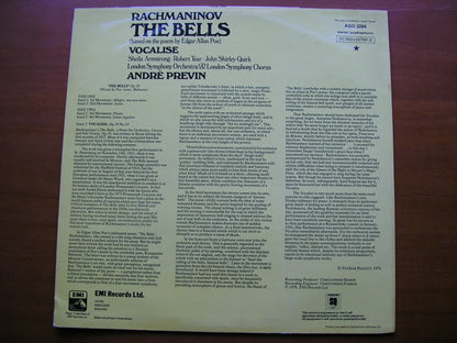 RACHMANINOV: THE BELLS / VOCALISE       SOLOISTS / LONDON SYMPHONY / PREVIN      ASD 3284