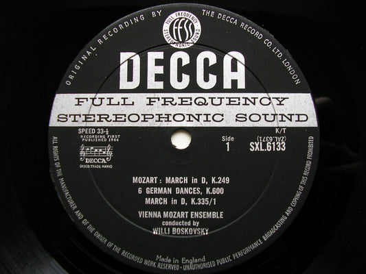 SXL 6133  MOZART: COMPLETE DANCES & MARCHES  Volume 3      BOSKOVSKY /VIENNA MOZART ENSEMBLE      ED1