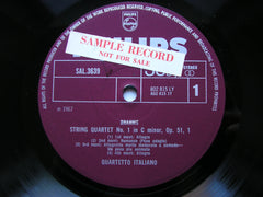 BRAHMS: STRING QUARTET No. 1 Op. 51 / SCHUMANN: STRING QUARTET No. 1  Op. 41      QUARTETTO ITALIANO    SAL 3639
