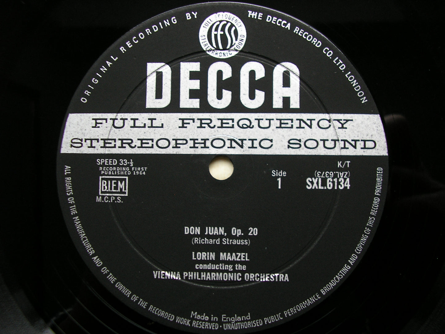 SXL 6134  STRAUSS: DON JUAN / TOD UND VERKLARUNG      MAAZEL / VIENNA PHILHARMONIC      ED1