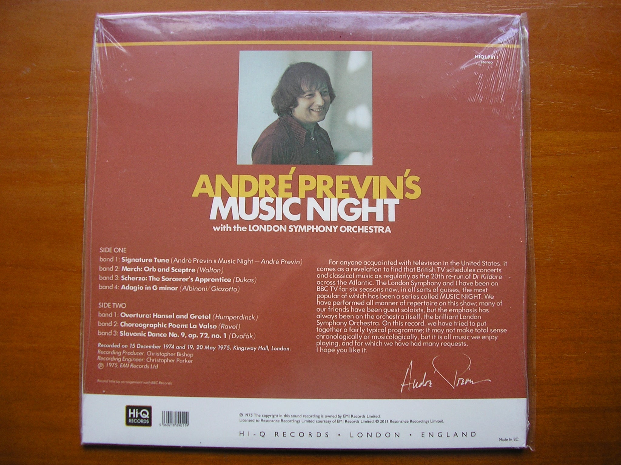 ANDRE PREVIN – Kingsway Hall Classical Records