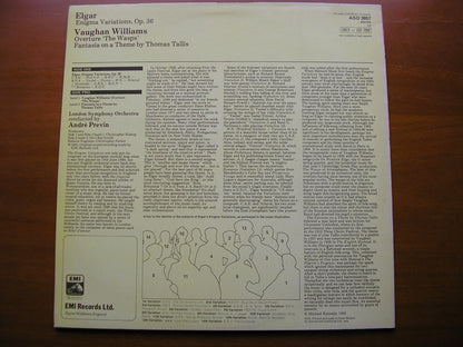 ELGAR: ENIGMA VARIATIONS / VAUGHAN WILLIAMS: TALLIS FANTASIA / THE WASPS      PREVIN / LONDON SYMPHONY    ASD 3857