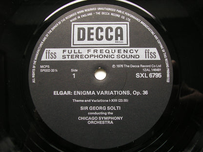 ELGAR: ENIGMA VARIATIONS / OVERTURE COCKAIGNE       SOLTI / LONDON PHILHARMONIC      SXL 6795