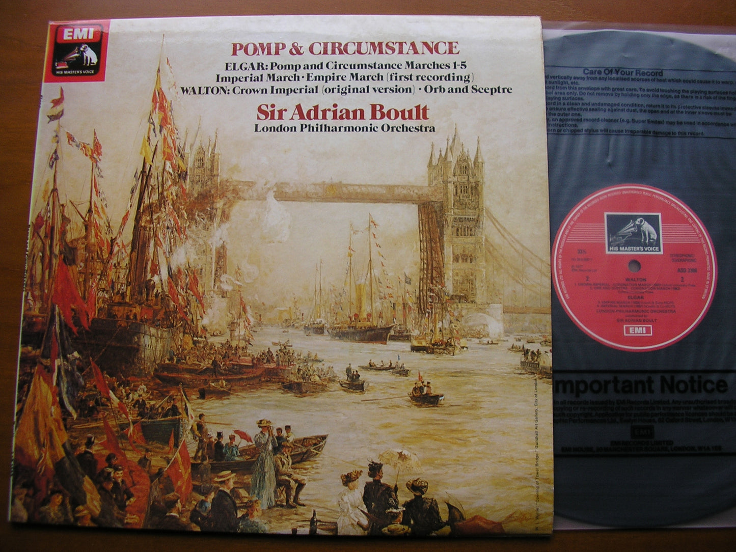 ELGAR: POMP & CIRCUMSTANCE MARCHES 1 - 5 / WALTON: CROWN IMPERIAL / ORB & SCEPTRE       BOULT / LONDON PHILHARMONIC     ASD 3388