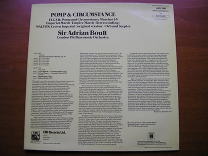 ELGAR: POMP & CIRCUMSTANCE MARCHES 1 - 5 / WALTON: CROWN IMPERIAL / ORB & SCEPTRE       BOULT / LONDON PHILHARMONIC     ASD 3388