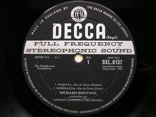 SXL 6137  PAS DE DEUX: BALLET MUSIC BY DRIGO / MINKUS / AUBER / HELSTED       BONYNGE / LONDON SYMPHONY    ED2