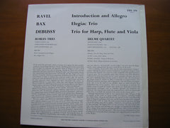 RAVEL: INTRODUCTION & ALLEGRO / BAX: ELEGAIC TRIO / DEBUSSY: TRIO      ROBLES TRIO / DELME QUARTET     ZRG 574