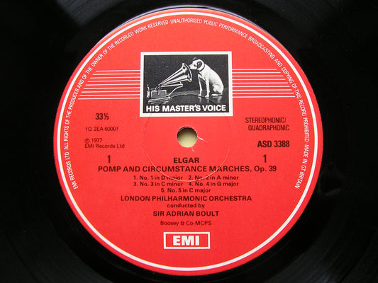 ELGAR: POMP & CIRCUMSTANCE MARCHES 1 - 5 / WALTON: CROWN IMPERIAL / ORB & SCEPTRE       BOULT / LONDON PHILHARMONIC     ASD 3388