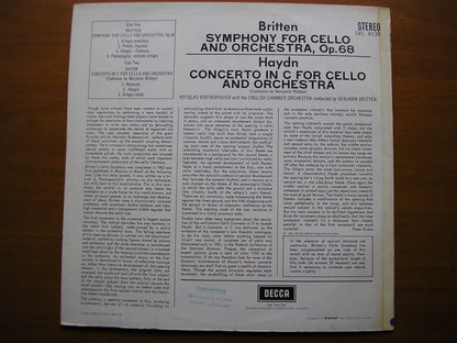 SXL 6138  BRITTEN: CELLO SYMPHONY / HAYDN: CELLO CONCERTO     ROSTROPOVICH / ENGLISH CHAMBER ORCHESTRA / BRITTEN      ED1