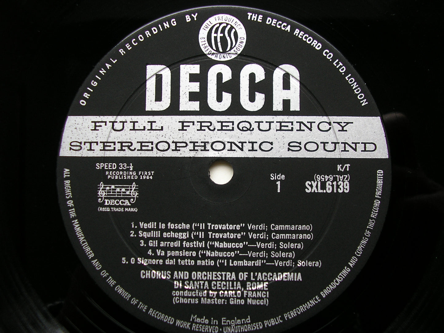 SXL 6139  VERDI: CHORUSES      FRANCI / ACCADEMIA DI SANTA CECILIA      ED1