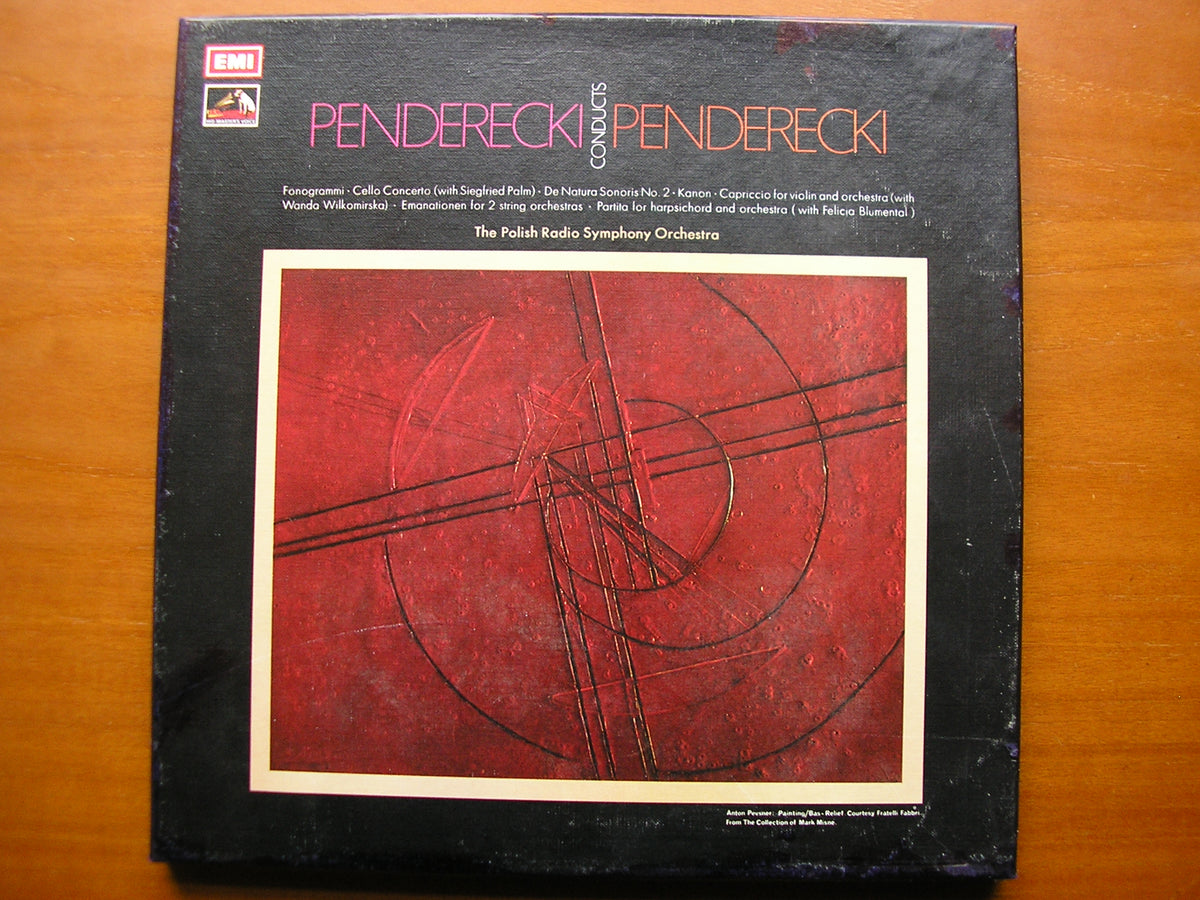 PENDERECKI CONDUCTS PENDERECKI: FONOGRAMMI / CELLO CONCERTO / DE NATURA SONORIS No. 2 / KANON / CAPRICCIO      2LP      SLS 850
