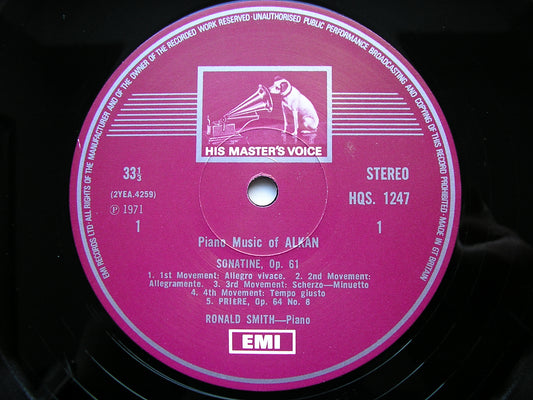 ALKAN: SONATINE Op. 61 / FIVE PIANO PIECES      RONALD SMITH      HQS 1247