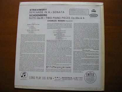 STRAVINSKY: PIANO SONATA / SERENADE / SCHOENBERG: SUITE FOR PIANO Op. 25 / PIANO PIECES Op. 33        CHARLES ROSEN        SAX 2480