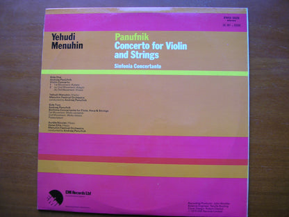 PANUFNIK: VIOLIN CONCERTO / SINFONIA CONCERTANTE      MENUHIN / NICOLET / ELLIS / MENUHIN FESTIVAL ORCHESTRA / PANUFNIK      EMD 5525