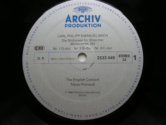 CPE BACH: SYMPHONIES FOR STRINGS        THE ENGLISH CONSORT / PINNOCK       2533 449