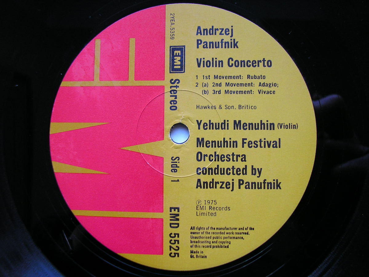 PANUFNIK: VIOLIN CONCERTO / SINFONIA CONCERTANTE      MENUHIN / NICOLET / ELLIS / MENUHIN FESTIVAL ORCHESTRA / PANUFNIK      EMD 5525
