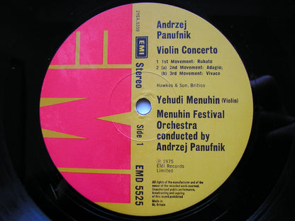 PANUFNIK: VIOLIN CONCERTO / SINFONIA CONCERTANTE      MENUHIN / NICOLET / ELLIS / MENUHIN FESTIVAL ORCHESTRA / PANUFNIK      EMD 5525