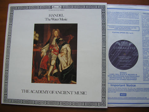 HANDEL: THE WATER MUSIC     HOGWOOD / THE ACADEMY OF ANCIENT MUSIC    DSLO 543