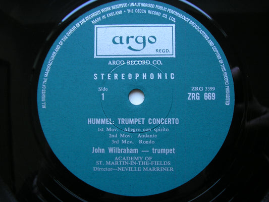 TRUMPET CONCERTOS: ALBRECHTSBERGER / HUMMEL / LEOPOLD MOZART     WILBRAHAM / ASMIF / MARRINER     ZRG 669