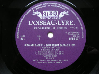 GABRIELI: SYMPHONIAE SACRAE II (1615)       TAVERNER CHOIR / LONDON CORNET & SACKBUT ENSEMBLE / PARROTT      DSLO 537