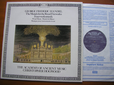 HANDEL: MUSIC FOR THE ROYAL FIREWORKS / MUSIC FOR WIND INSTRUMENTS   HOGWOOD / THE ACADEMY OF ANCIENT MUSIC   DSLO 548