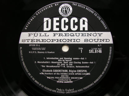 SXL 6146  STRAUSS: DER ROSENKAVALIER    excerpts      CRESPIN / SODERSTROM / GUEDEN / VIENNA PHILHARMONIC / VARVISO    ED1