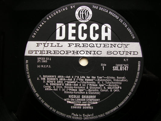 SXL 6147 NICOLAI GHIAUROV SINGS RUSSIAN & FRENCH ARIAS   LONDON SYMPHONY / DOWNES    ED1