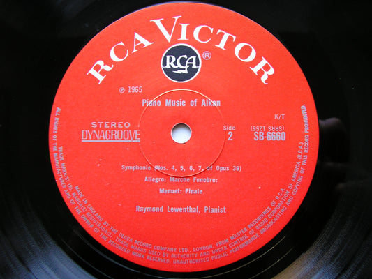 ALKAN: SYMPHONIE Op. 39 (excerpts) / THREE PIANO PIECES       RAYMOND LEWENTHAL    SB6660