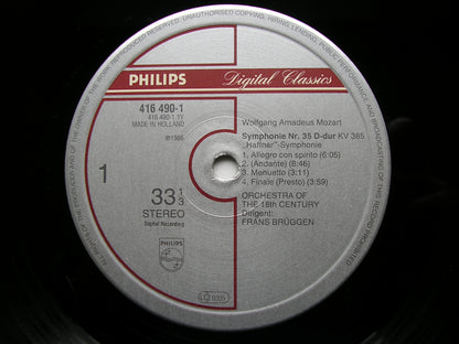 MOZART: SYMPHONIES Nos. 31 'Paris'  &  35 'Haffner'         BRUGGEN / ORCHESTRA OF THE 18th CENTURY    416 490